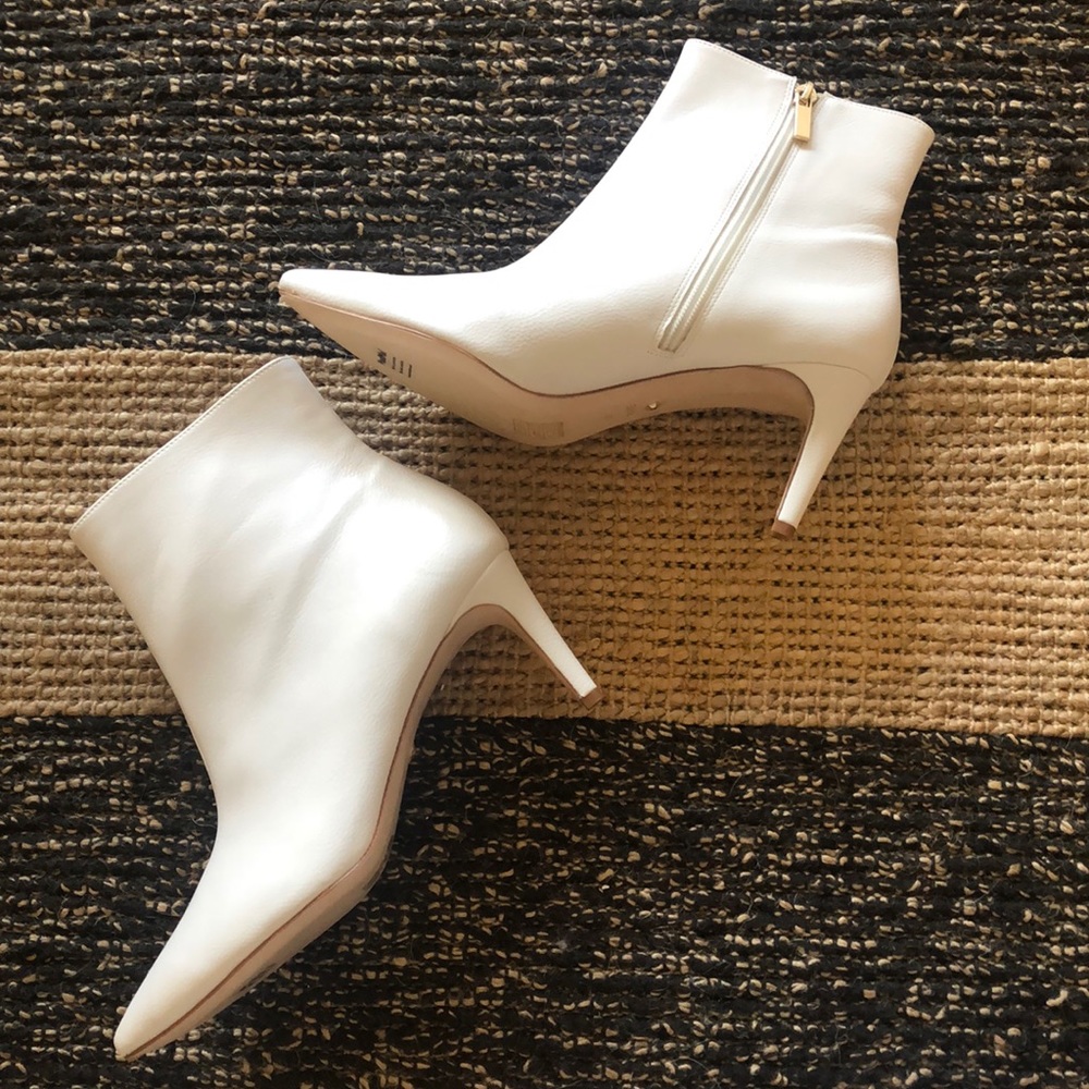 RAYE white heeled booties. Never worn! Brand new